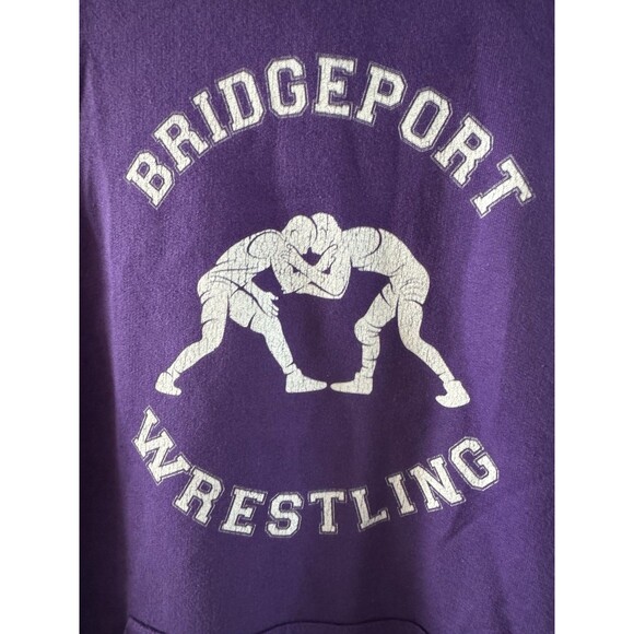 Waukegan Wrestling Distressed Retro Wrestler Pullover Hoodie purple size M - Picture 5 of 12